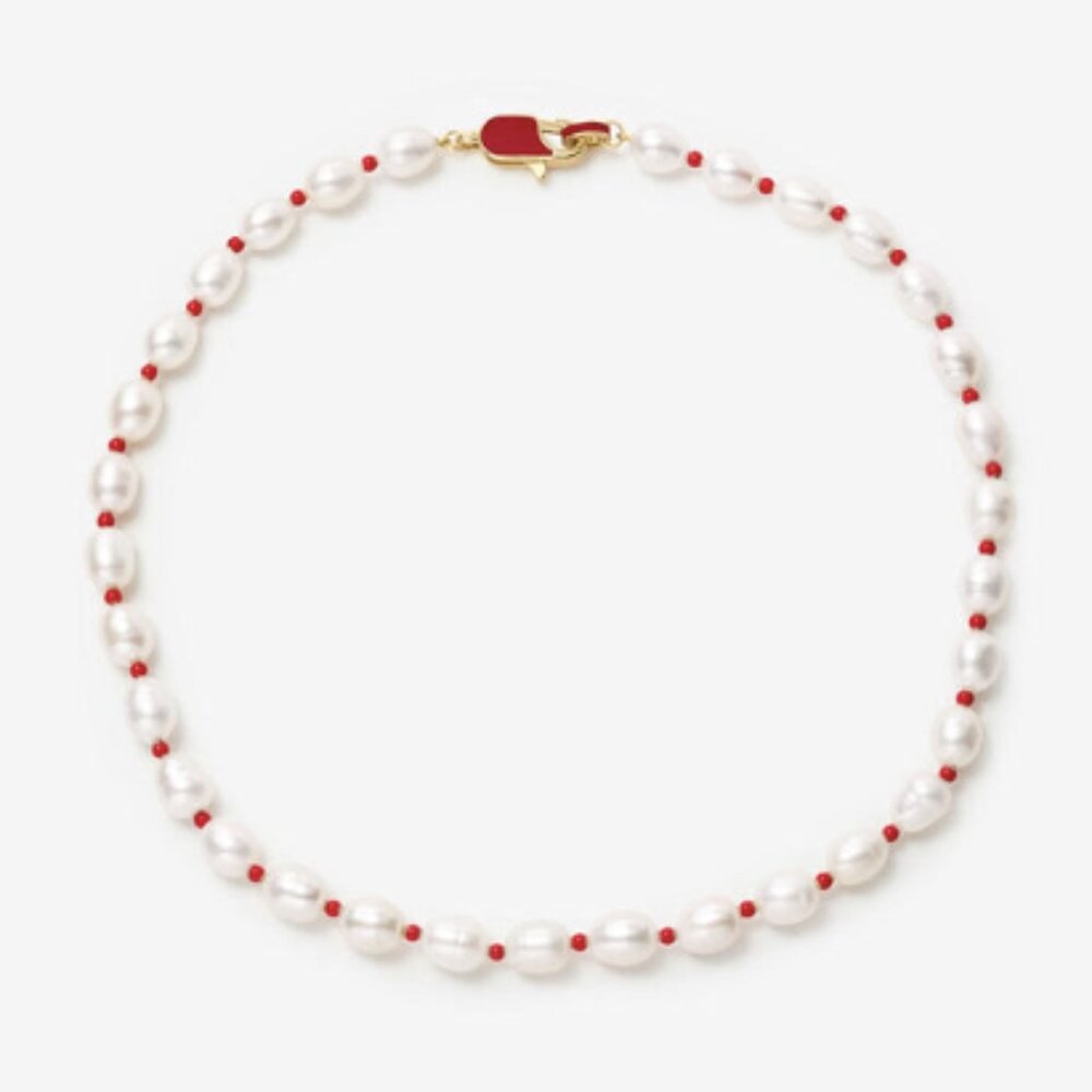 NWT Limited Edition Adornmonde Kurt Lipstick Pearl Necklace